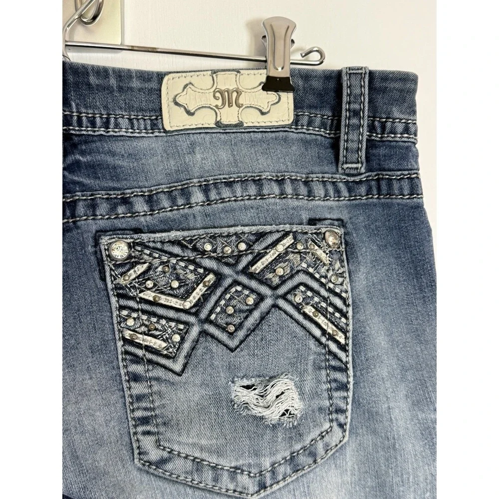 Miss Me Jeans Women's 32 Mid Rise Easy Skinny  Denim Blue